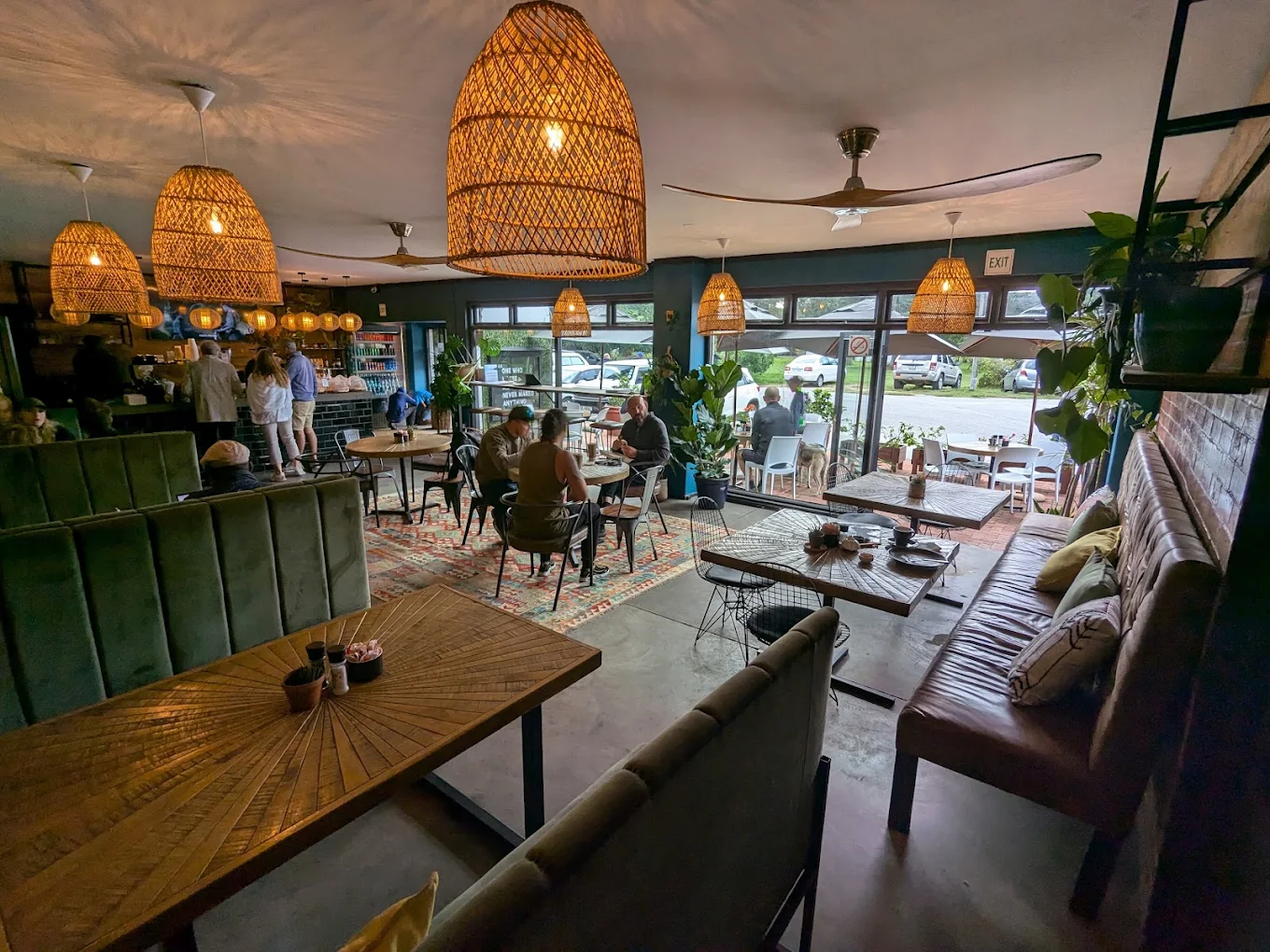 The warm, plant-filled interior of Coffee Craft on Leisure Isle